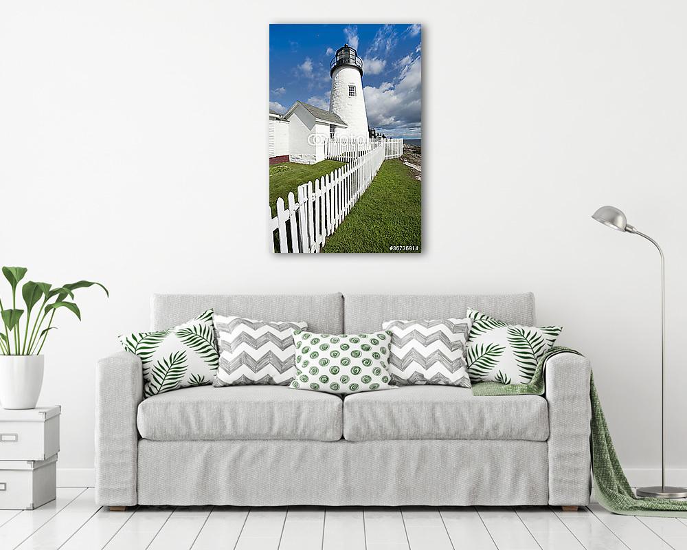 Világítótorony a Pemaquid pontban, Bristolban, Maine, USA-ban (poszter) - vászonkép, falikép otthonra és irodába