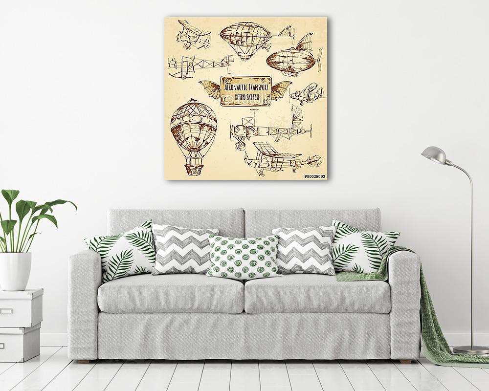 Retro Aviation Sketch - vászonkép, falikép vásárlás Retro Aviation Sketch (poszter) - vászonkép, falikép otthonra és irodába