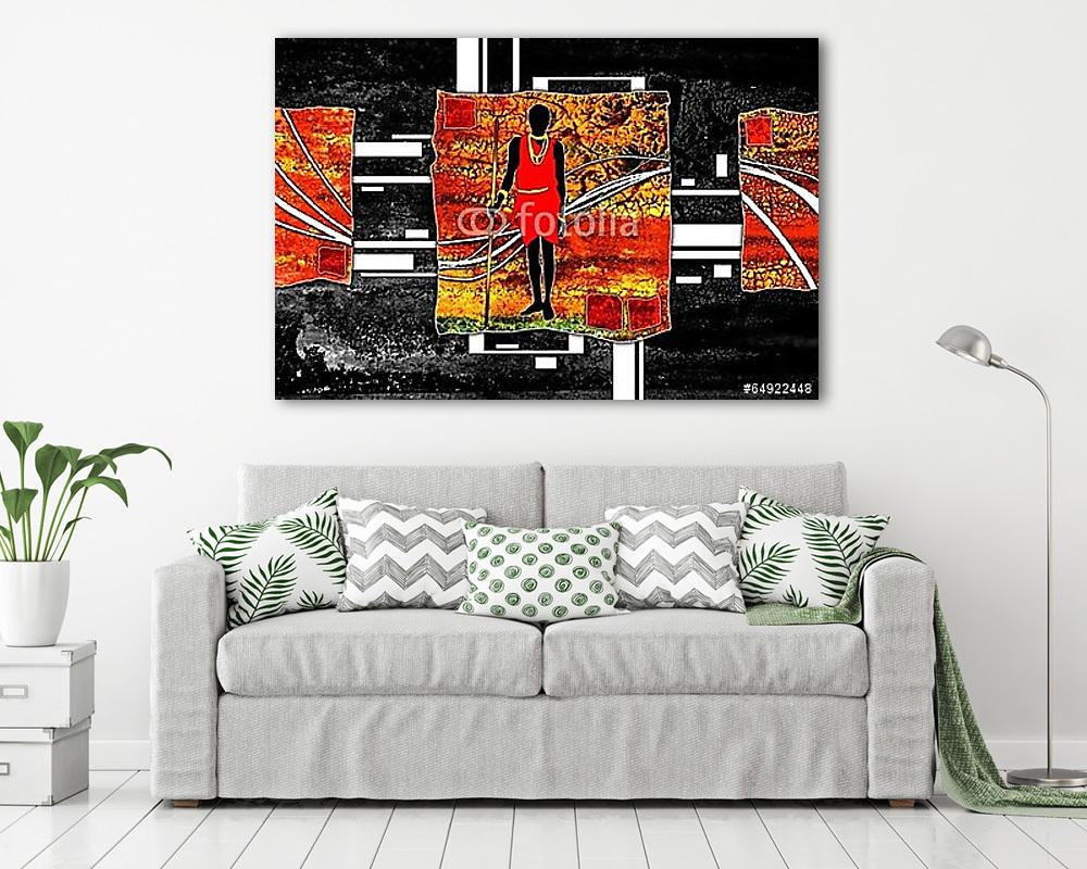 afro motívum etnikai retro vintage (vászonkép) - vászonkép, falikép otthonra és irodába