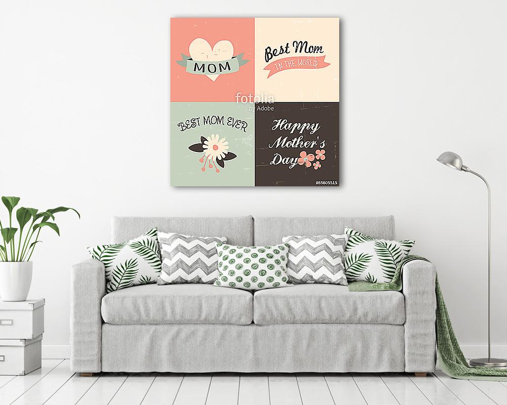Anyák napi üdvözlőlapok gyűjteménye - vászonkép, falikép vásárlás Anyák napi üdvözlőlapok gyűjteménye (vászonkép) - vászonkép, falikép otthonra és irodába