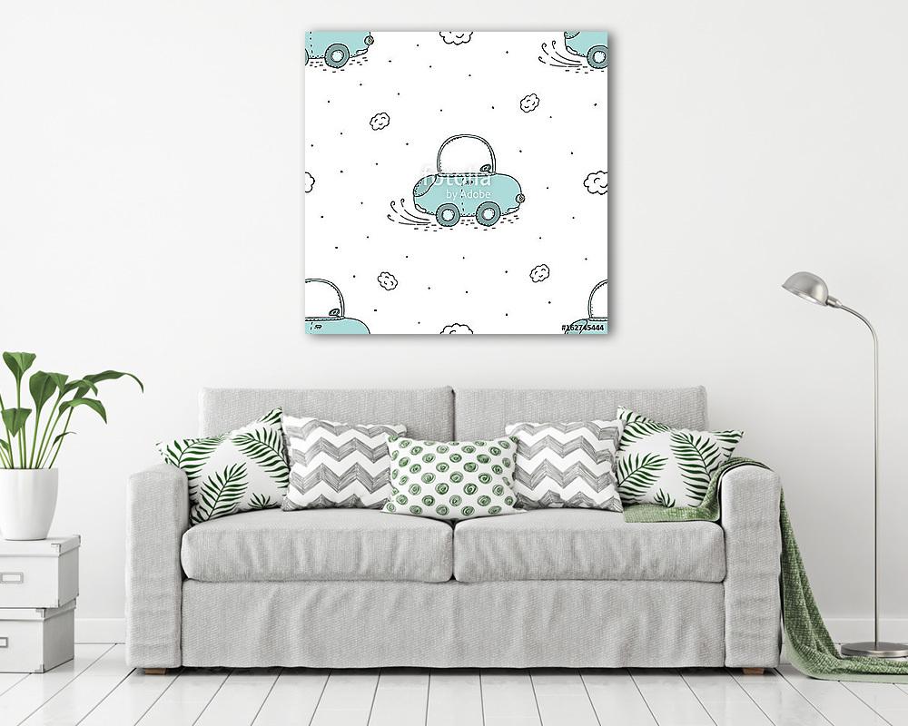 Kisautós tapétaminta (vászonkép) - vászonkép, falikép otthonra és irodába