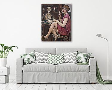 Szív királynő - Lili portéja (vászonkép) - vászonkép, falikép otthonra és irodába