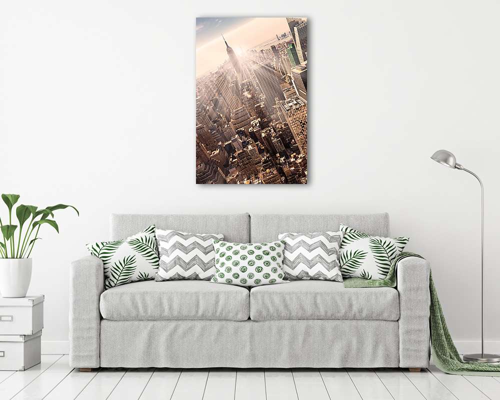 New York City manhattani horizontja a naplementében. - vászonkép, falikép vásárlás New York City manhattani horizontja a naplementében. (vászonkép) - vászonkép, falikép otthonra és irodába