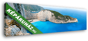 Zakynthos, Navaggio-öböl (panoráma fotó) - vászonkép 3D látványterv