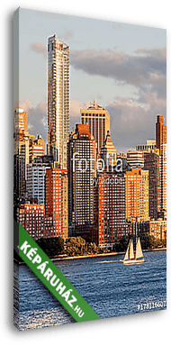 Lower Manhattan Skyline arany óra, NYC, USA - vászonkép 3D látványterv
