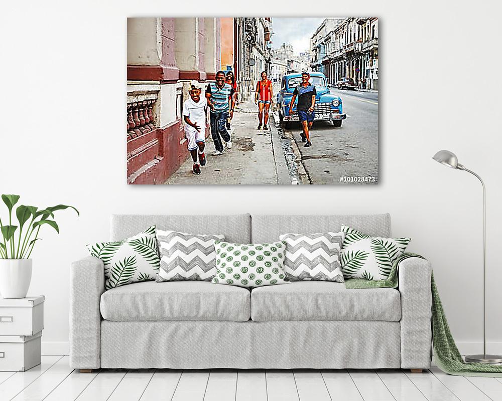 Cuba, La Habana Centro, Street Scene (vászonkép) - vászonkép, falikép otthonra és irodába