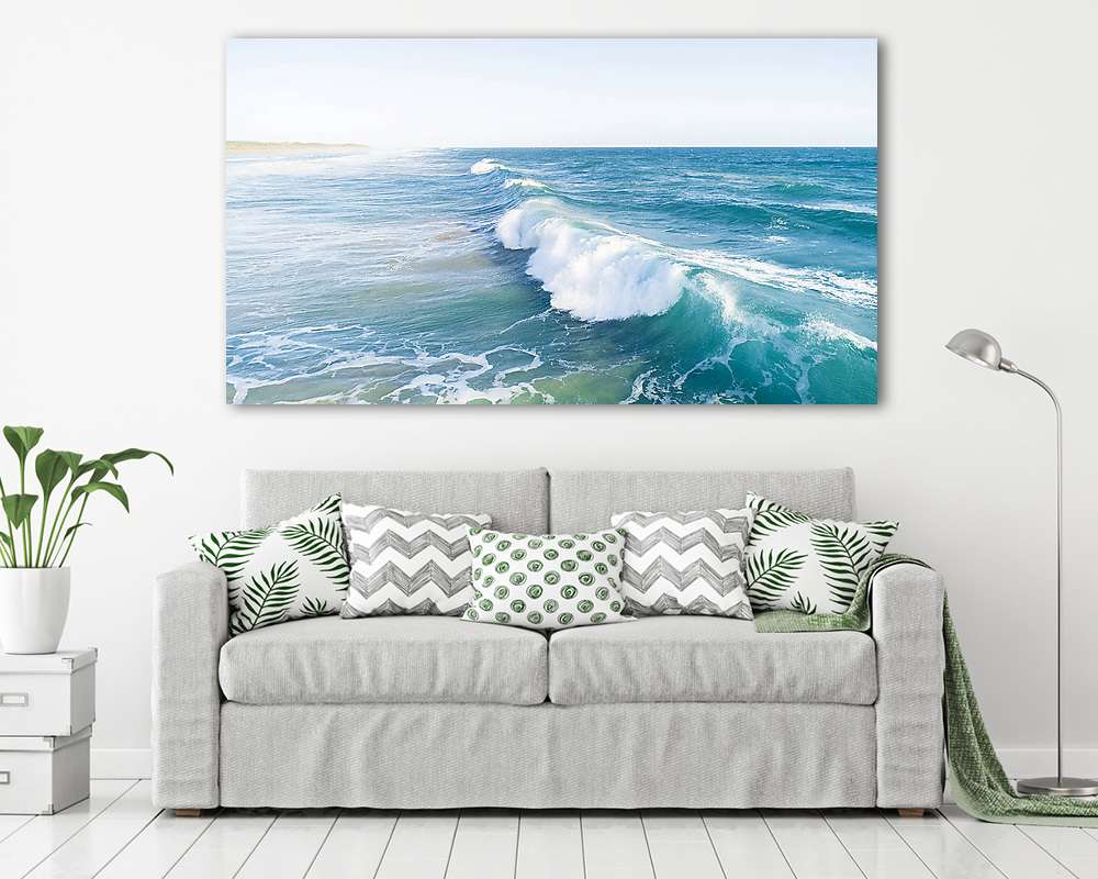 Aerial View of Waves and Beach Along Great Ocean Road Australia (fotótapéta) - vászonkép, falikép otthonra és irodába