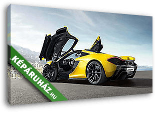 McLaren P1 Yellow Back View - vászonkép 3D látványterv