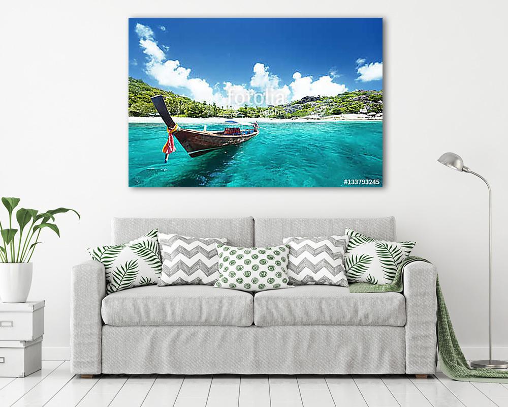 boat on beach, Thailand - vászonkép, falikép vásárlás boat on beach, Thailand (vászonkép) - vászonkép, falikép otthonra és irodába