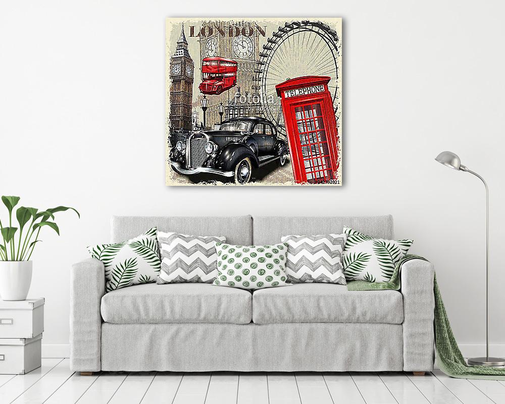 London vintage poster. - vászonkép, falikép vásárlás London vintage poster. (keretezett kép) - vászonkép, falikép otthonra és irodába