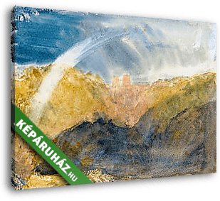 Crichton Castle, Tájkép hegyekkel, szivárvánnyal - vászonkép 3D látványterv