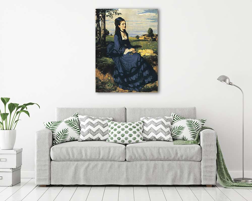 Lilaruhás nő - kék ruhában  (bögre) - vászonkép, falikép otthonra és irodába