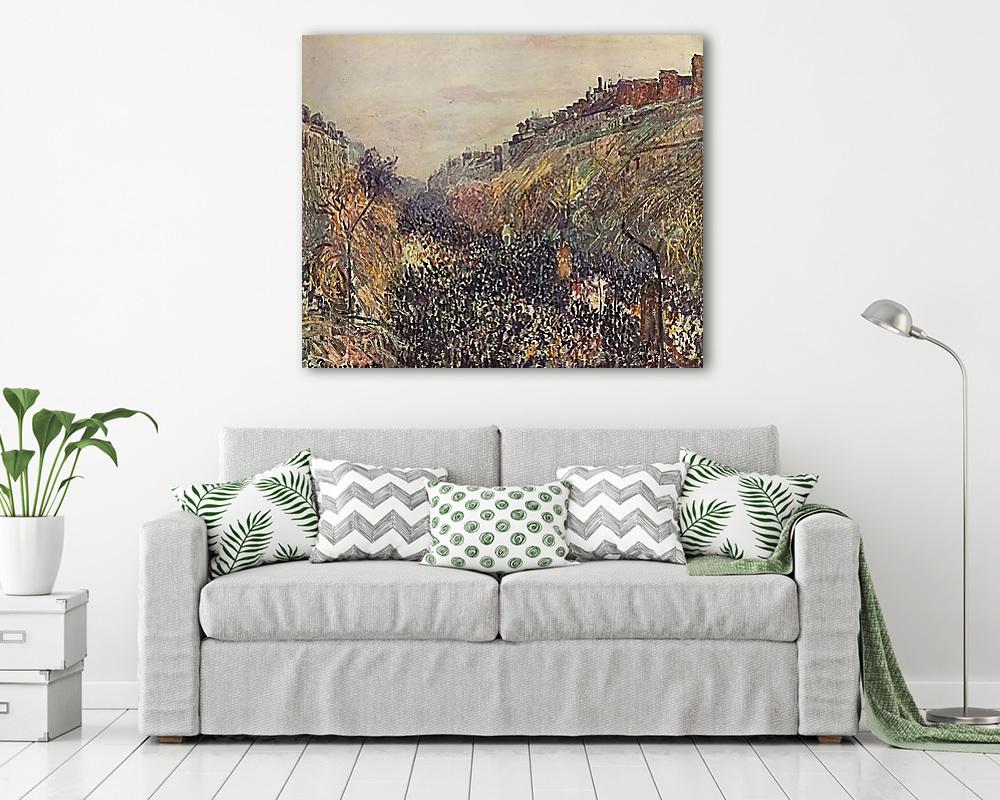 A Montmartre sugárút ünnepnap (1897) (többrészes kép) - vászonkép, falikép otthonra és irodába