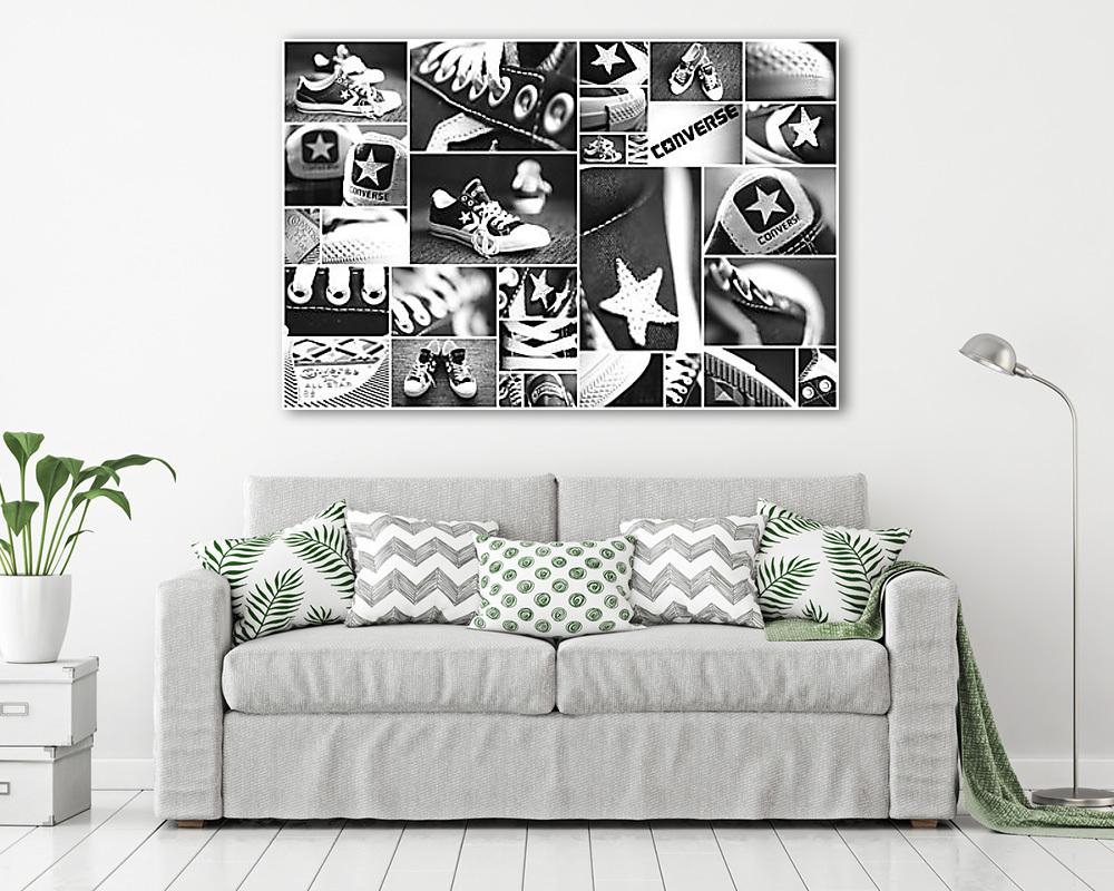 Converse tornacipők - fekete-fehérben - vászonkép, falikép vásárlás Converse tornacipők - fekete-fehérben (poszter) - vászonkép, falikép otthonra és irodába