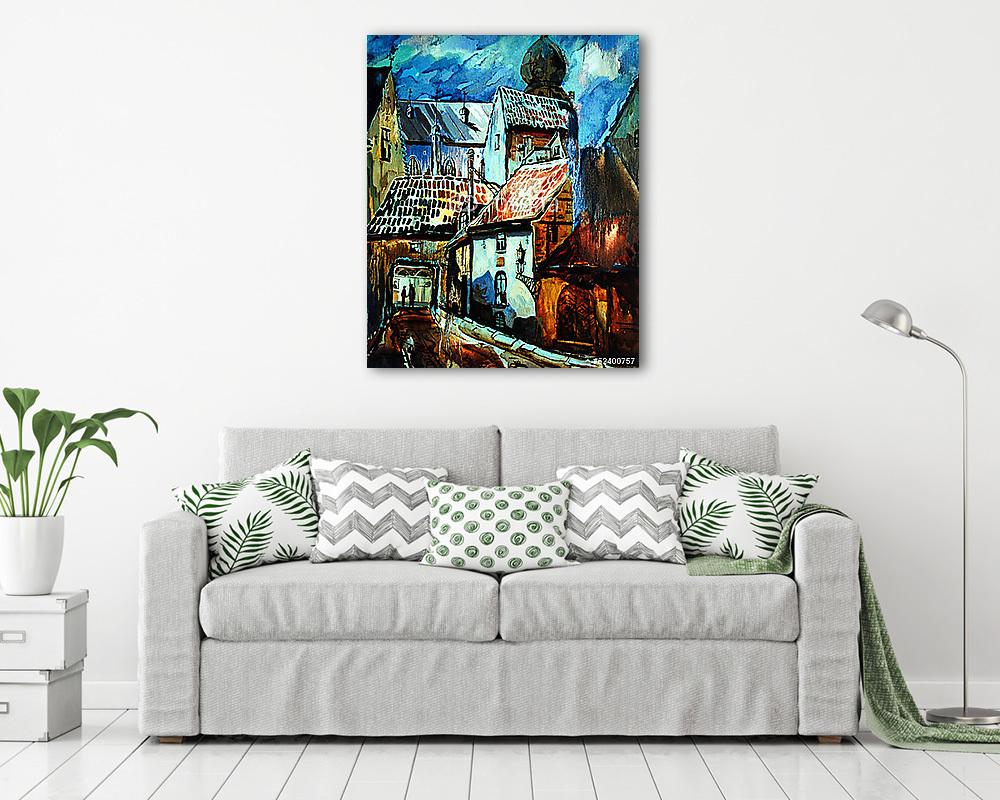 régi riga, latvia, festmény, illusztráció - vászonkép, falikép vásárlás régi riga, latvia, festmény, illusztráció (vászonkép) - vászonkép, falikép otthonra és irodába