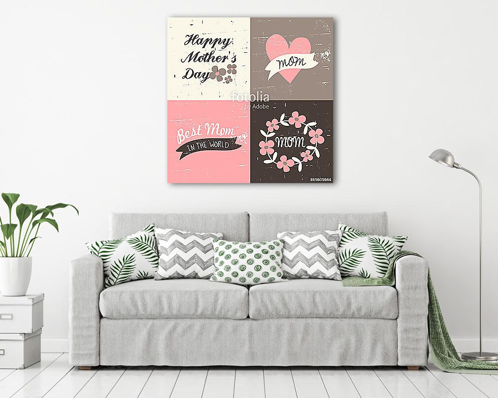 Anyák napi üdvözlőlapok gyűjteménye (poszter) - vászonkép, falikép otthonra és irodába