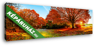 Tájkép ősszel nagy tölgyfával - vászonkép 3D látványterv