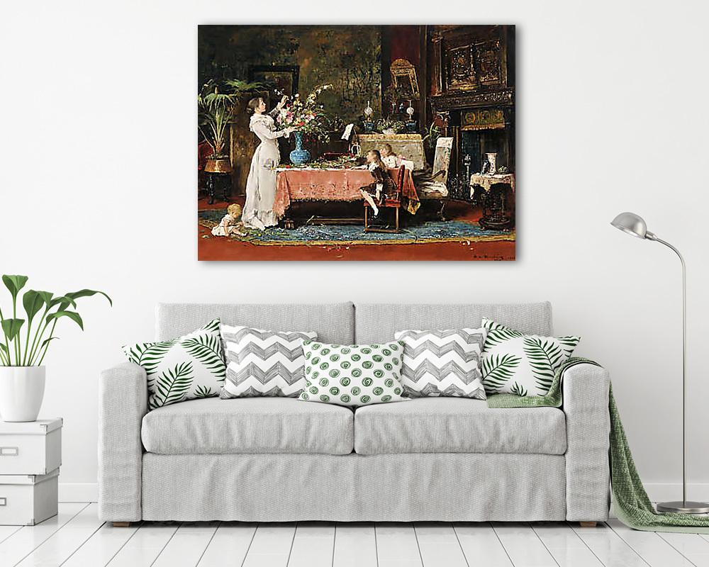 Készülődés a papa születésnapjára - vászonkép, falikép vásárlás Készülődés a papa születésnapjára (keretezett kép) - vászonkép, falikép otthonra és irodába