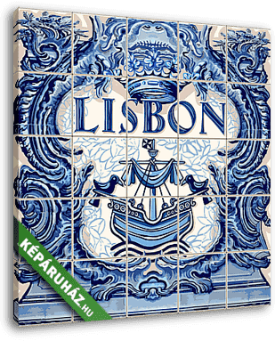 Lisbon Ceramic Tile Vector Lisboa Souvenir - vászonkép 3D látványterv