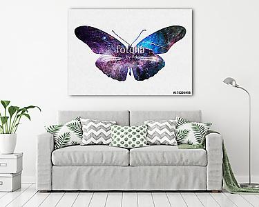 Watercolor Space Butterfly Art, Space Texture, Print Ready, Post (vászonkép) - vászonkép, falikép otthonra és irodába