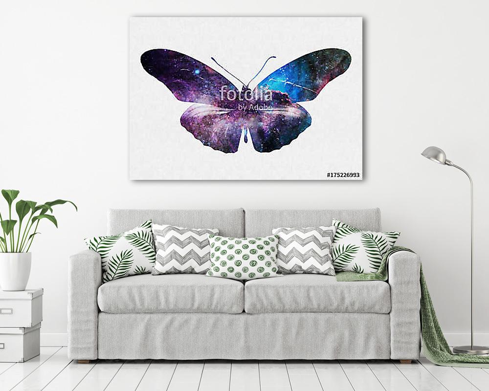Watercolor Space Butterfly Art, Space Texture, Print Ready, Post (vászonkép) - vászonkép, falikép otthonra és irodába