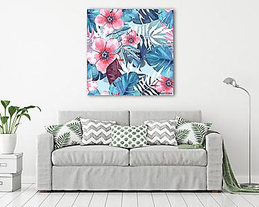 Seamless tropical pattern 3. Watercolor illustration (vászonkép) - vászonkép, falikép otthonra és irodába