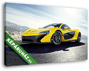 McLaren P1 Yellow View Front - vászonkép 3D látványterv