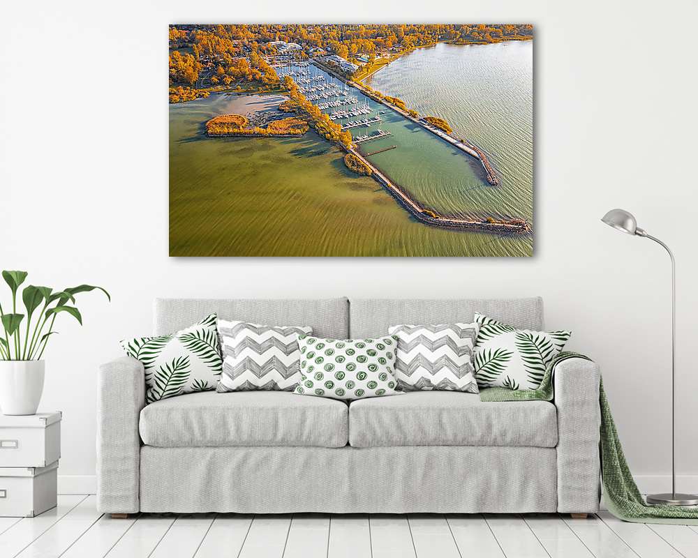 Balatonszemesi kikötő ősszel (poszter) - vászonkép, falikép otthonra és irodába