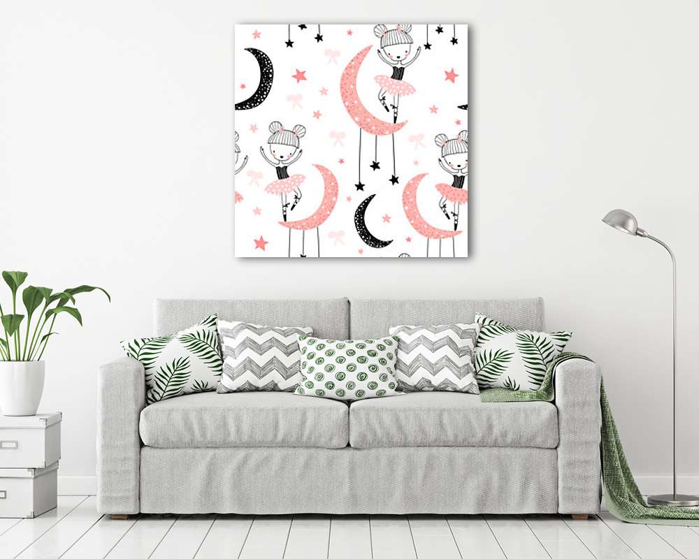 Balerínák és  a Hold tapétaminta - vászonkép, falikép vásárlás Balerínák és  a Hold tapétaminta (fotótapéta) - vászonkép, falikép otthonra és irodába