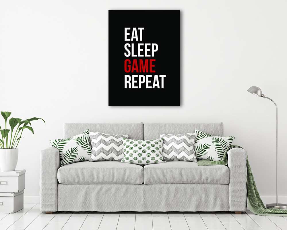 Eat, Sleep, Game, Repeat (clean) (vászonkép) - vászonkép, falikép otthonra és irodába