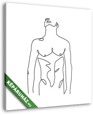 Félmeztelen férfi (vonalrajz, line art) - vászonkép 3D látványterv