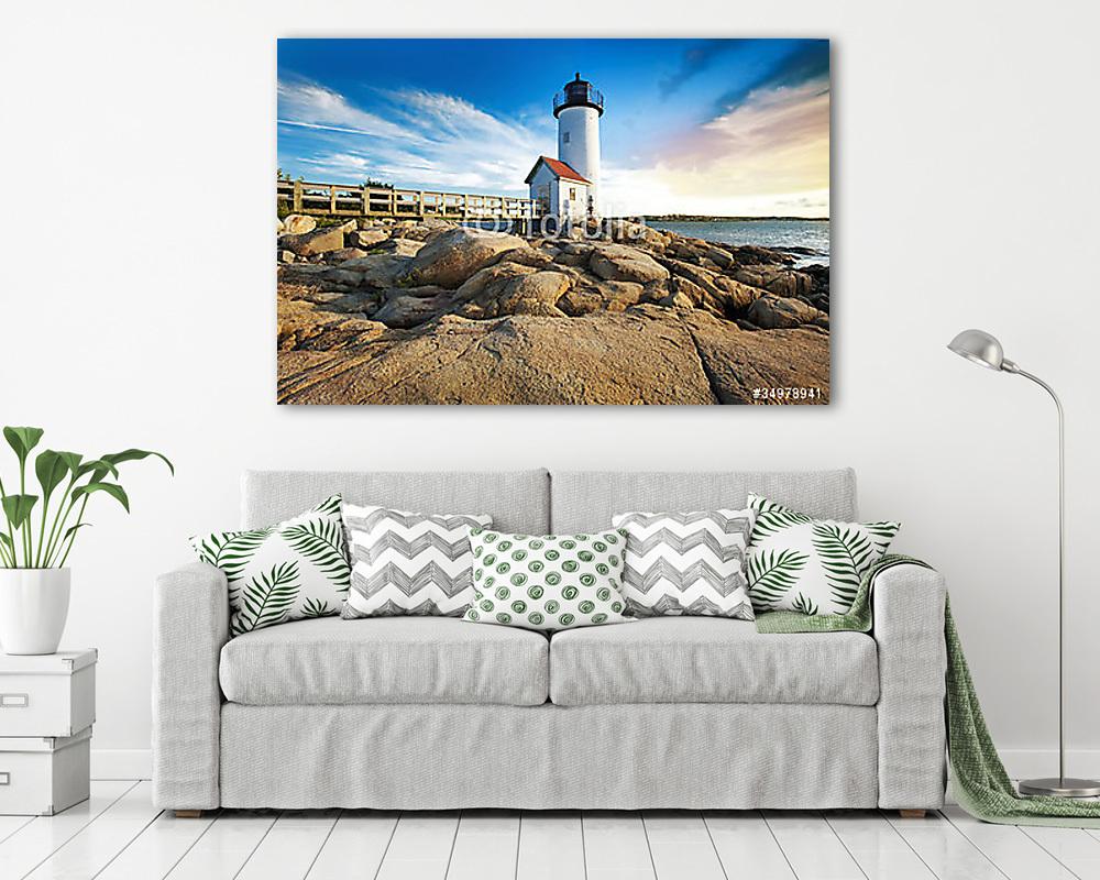 Annisquam világítótorony Massachusettsben (többrészes kép) - vászonkép, falikép otthonra és irodába