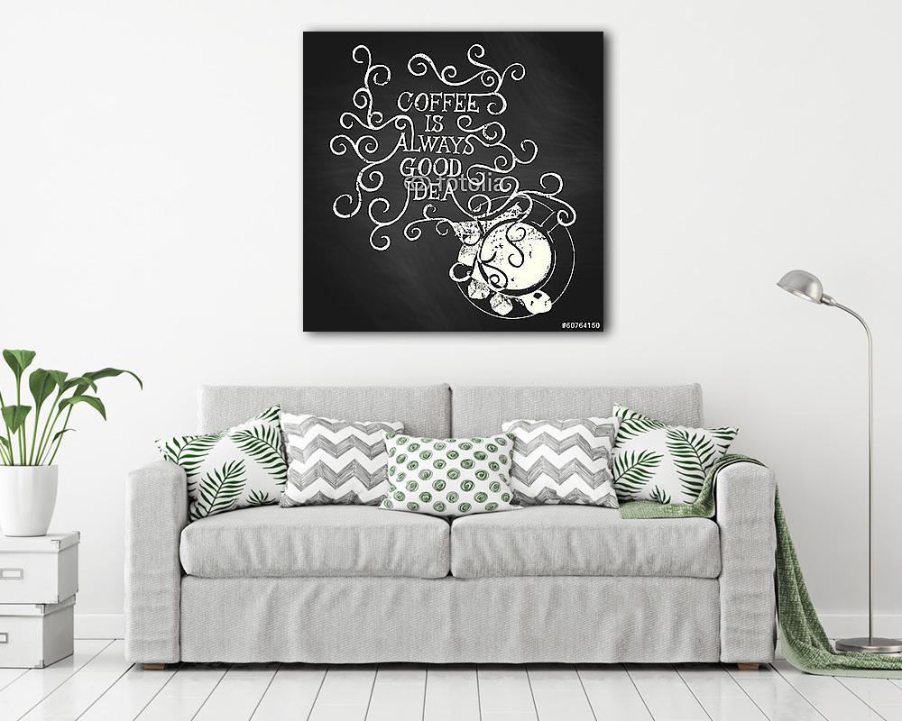 A kávé mindig jó ötlet (többrészes kép) - vászonkép, falikép otthonra és irodába