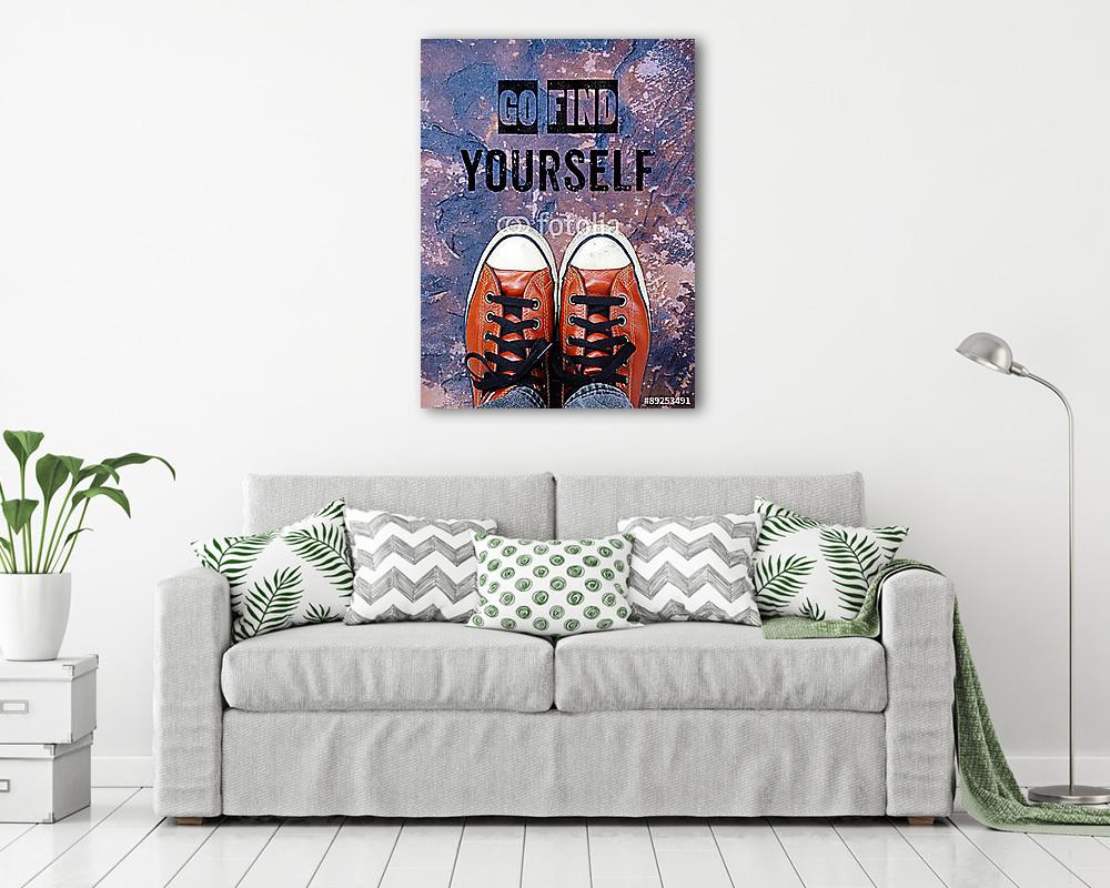 Keresse meg magát, Inspiration idézet (keretezett kép) - vászonkép, falikép otthonra és irodába