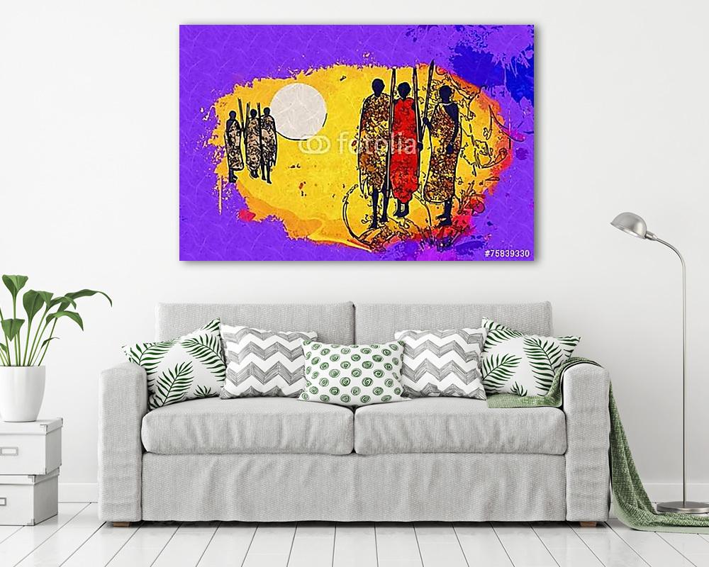 Afrika retro vintage stílusban (vászonkép) - vászonkép, falikép otthonra és irodába