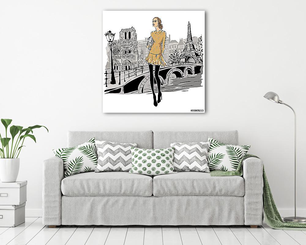 Vázlatos stílusban modellező modellek pihentető pihenővel télen  - vászonkép, falikép vásárlás Vázlatos stílusban modellező modellek pihentető pihenővel télen  (fotótapéta) - vászonkép, falikép otthonra és irodába