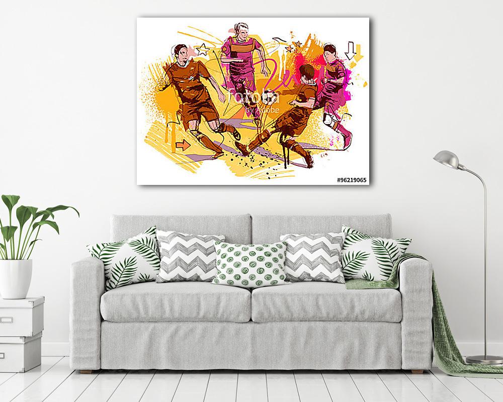 Labdarúgás mérkőzés (poszter) - vászonkép, falikép otthonra és irodába