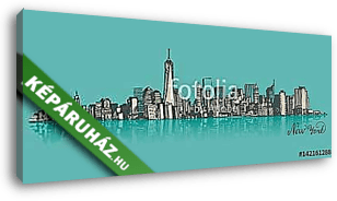 Manhattan New York-i vázlata - vászonkép 3D látványterv