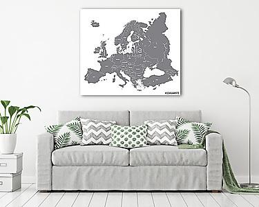 vektor európai nagy részletes politikai térkép (vászonkép) - vászonkép, falikép otthonra és irodába