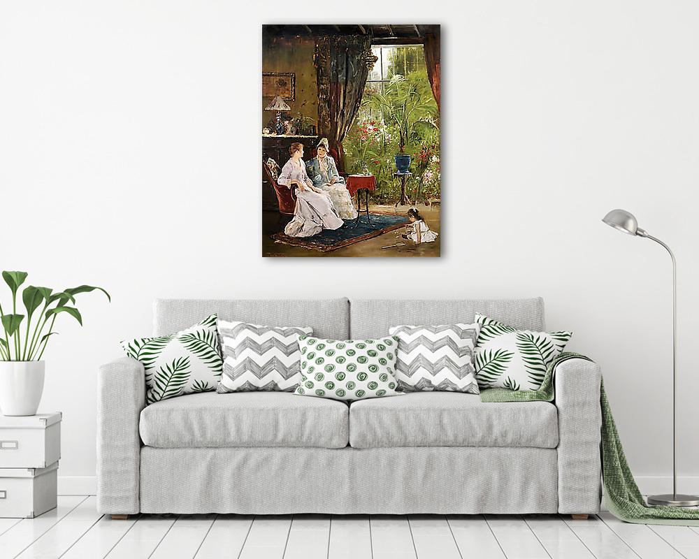 Pálmaházban (keretezett kép) - vászonkép, falikép otthonra és irodába