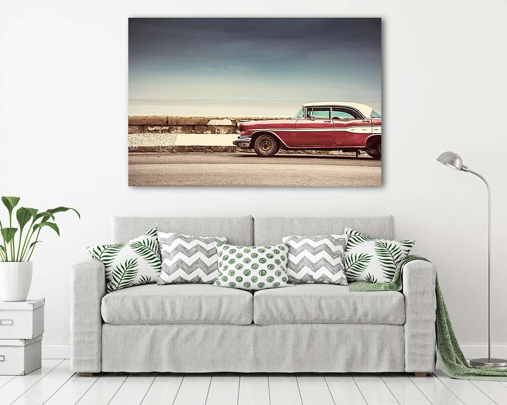 Régi amerikai autó Havannában, Kubában (fotótapéta) - vászonkép, falikép otthonra és irodába