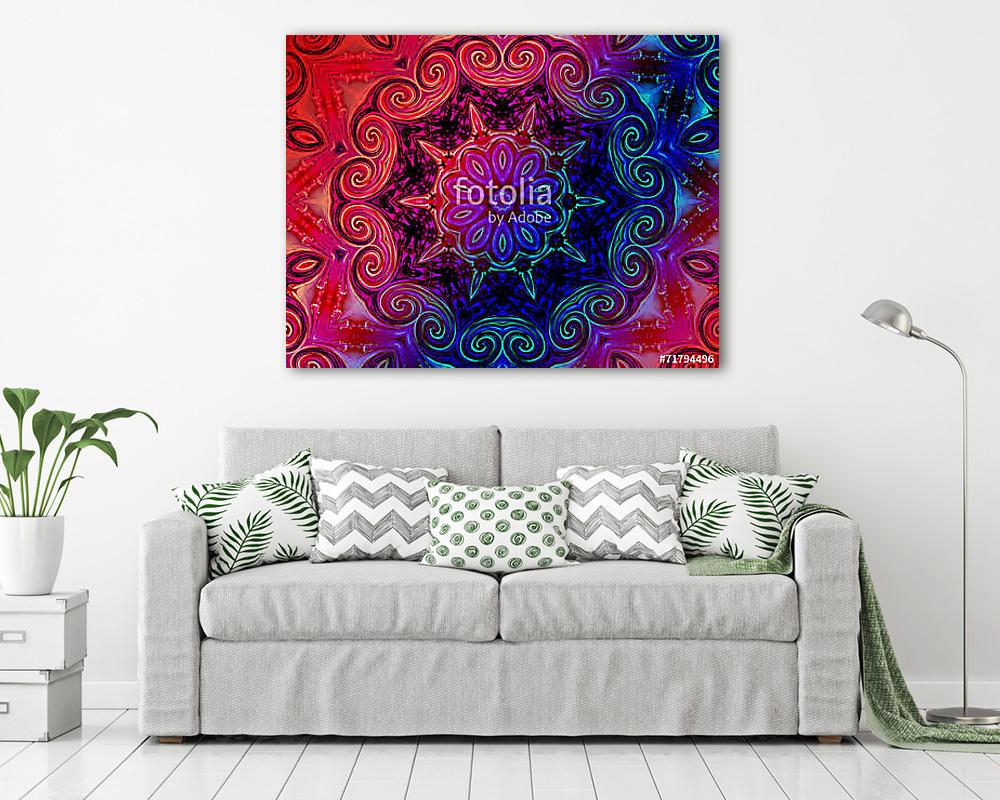 Multicolor floral mandala (bögre) - vászonkép, falikép otthonra és irodába