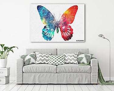 Watercolor Space Butterfly Art, Space Texture, Print Ready, Post (vászonkép) - vászonkép, falikép otthonra és irodába