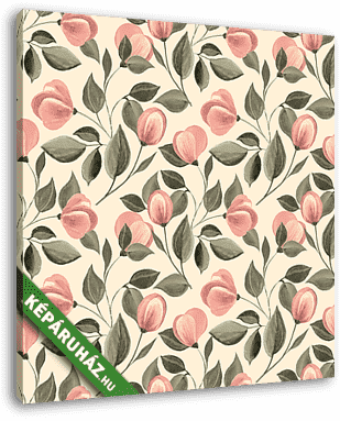 Floral seamless pattern. Watercolor background with flowers 66 - vászonkép 3D látványterv