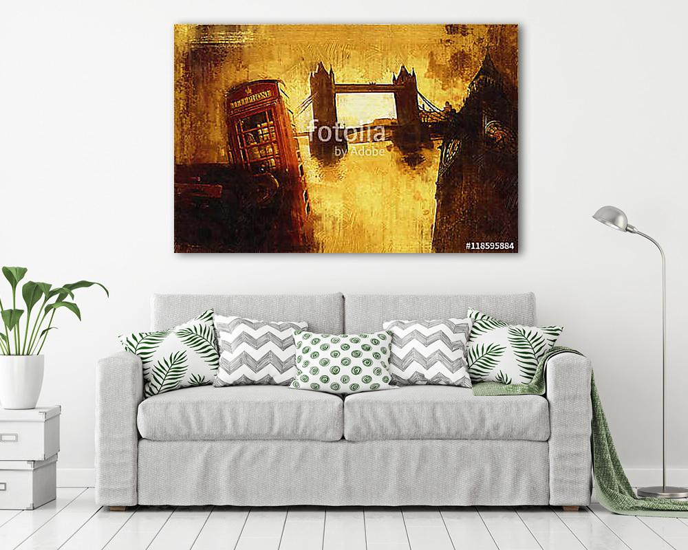 London oil art illustration (bögre) - vászonkép, falikép otthonra és irodába