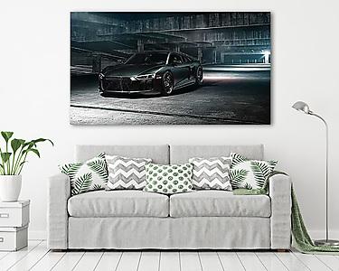 Audi R8 V10 Black (vászonkép) - vászonkép, falikép otthonra és irodába