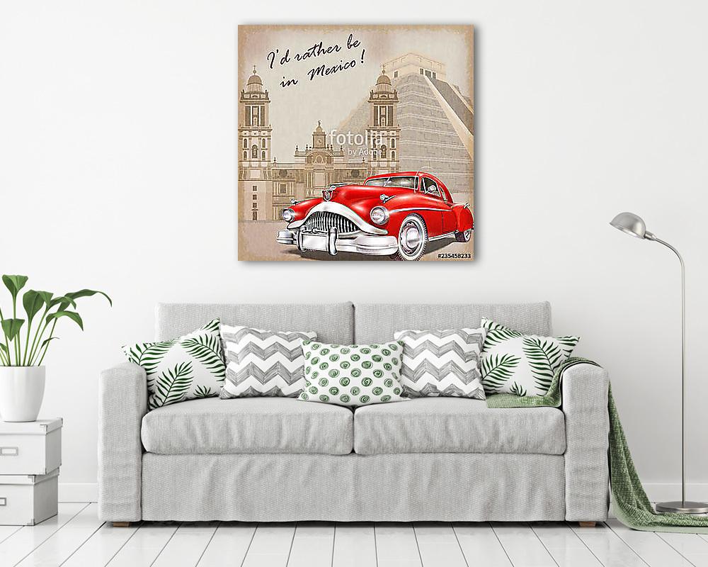 Mexico retro poster. - vászonkép, falikép vásárlás Mexico retro poster. (keretezett kép) - vászonkép, falikép otthonra és irodába
