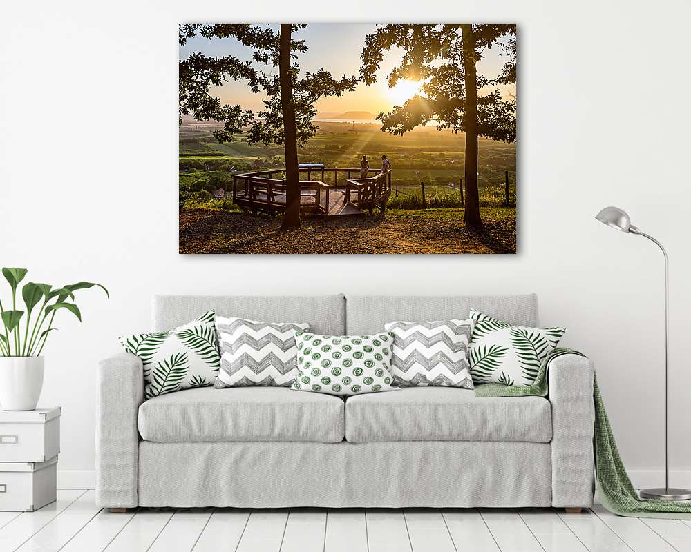 Naplemente páholyból (Balatonlelle) - vászonkép, falikép vásárlás Naplemente páholyból (Balatonlelle) (vászonkép) - vászonkép, falikép otthonra és irodába