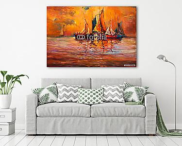 Csónakok és óceán (vászonkép) - vászonkép, falikép otthonra és irodába
