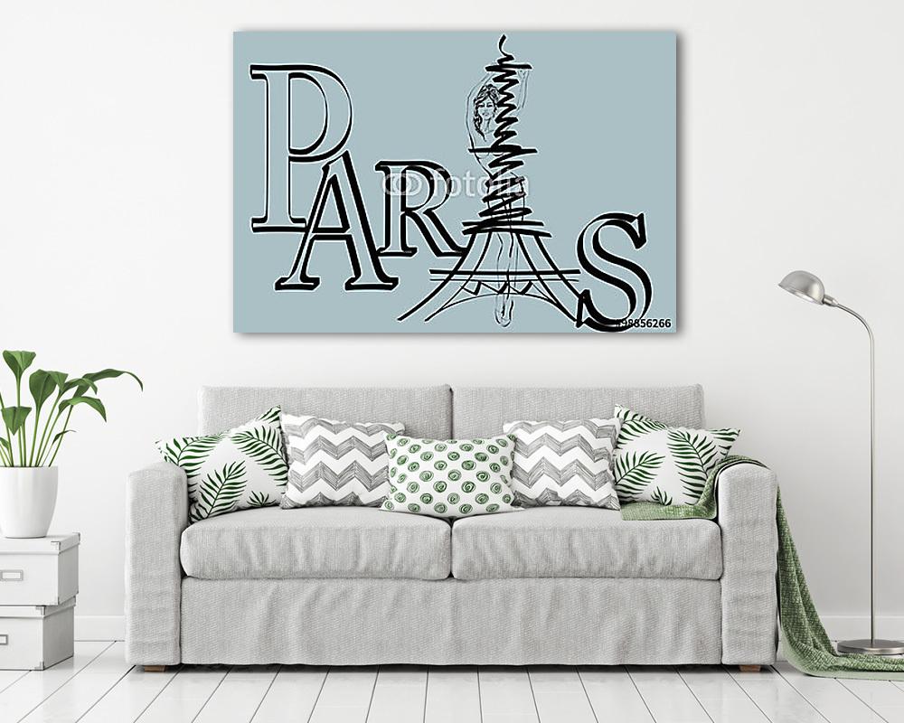 Paris logó az Eiffel-toronnyal - vászonkép, falikép vásárlás Paris logó az Eiffel-toronnyal (vászonkép) - vászonkép, falikép otthonra és irodába
